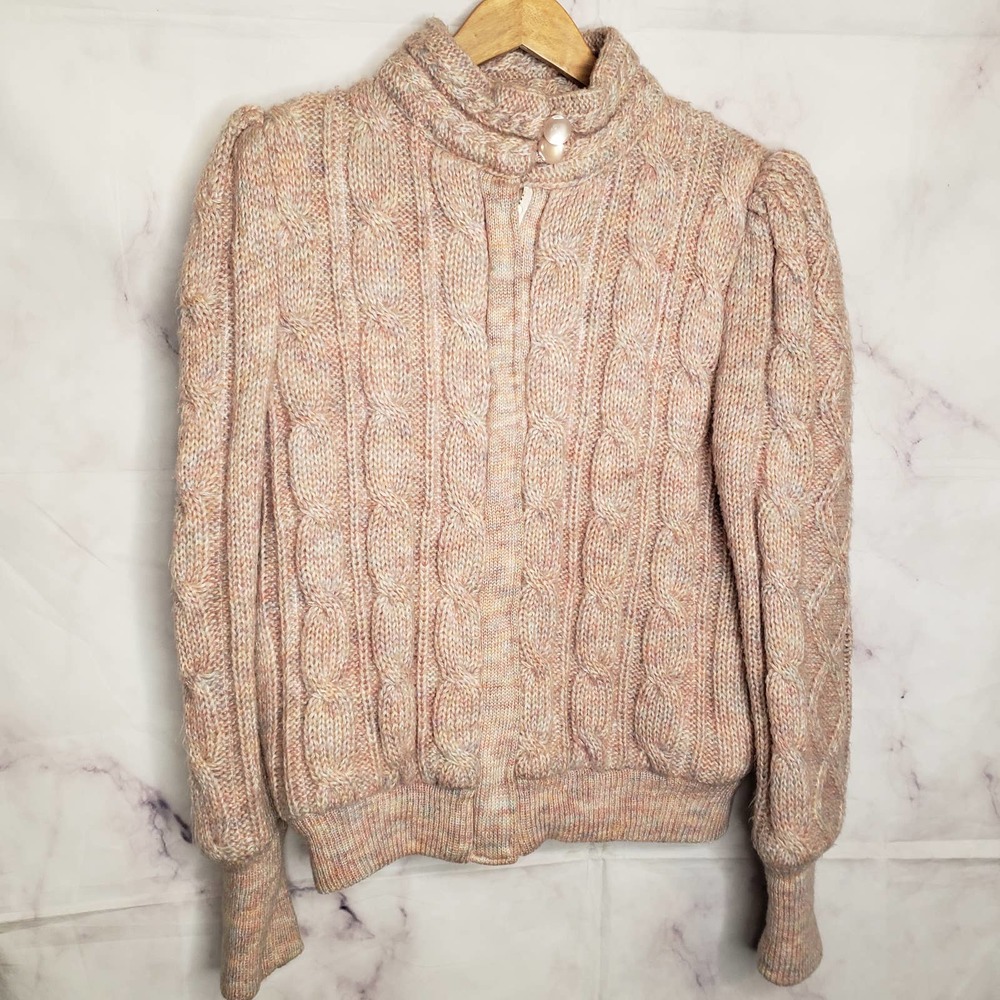 UZZI Vintage Multicolor HeavyWeight Zipper up Knitted Jacket Sweater